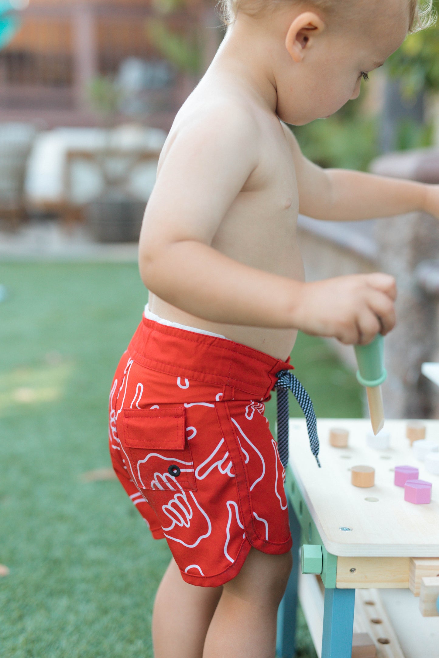 Retro Red Shaka Boardshorts