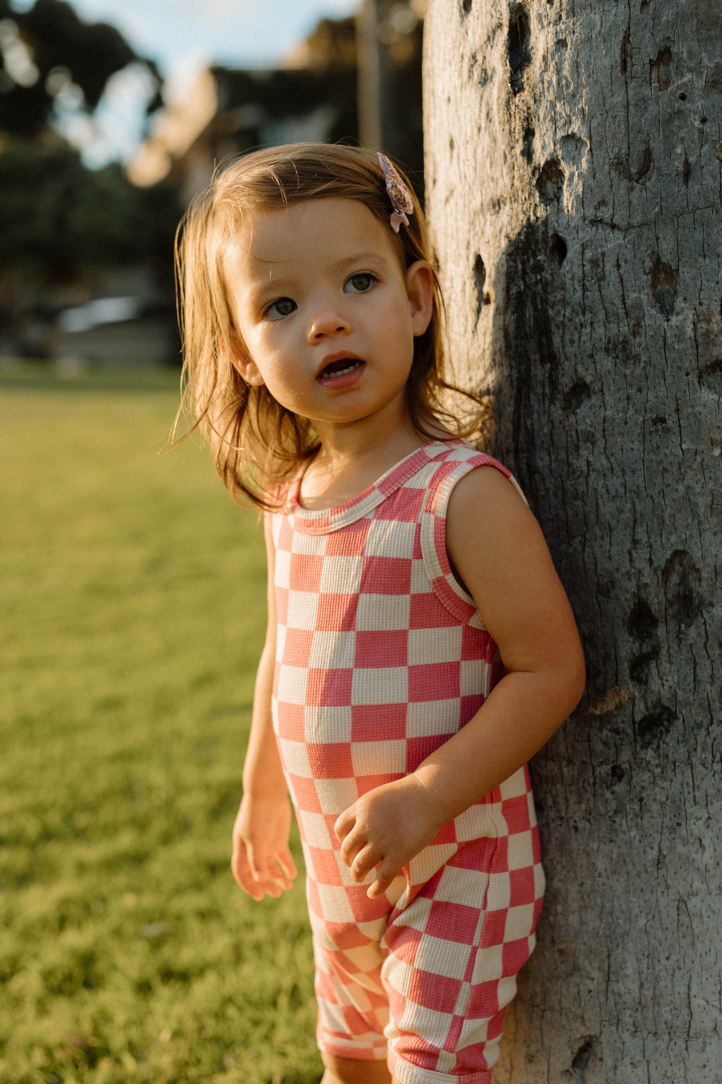 Laney Checked Romper