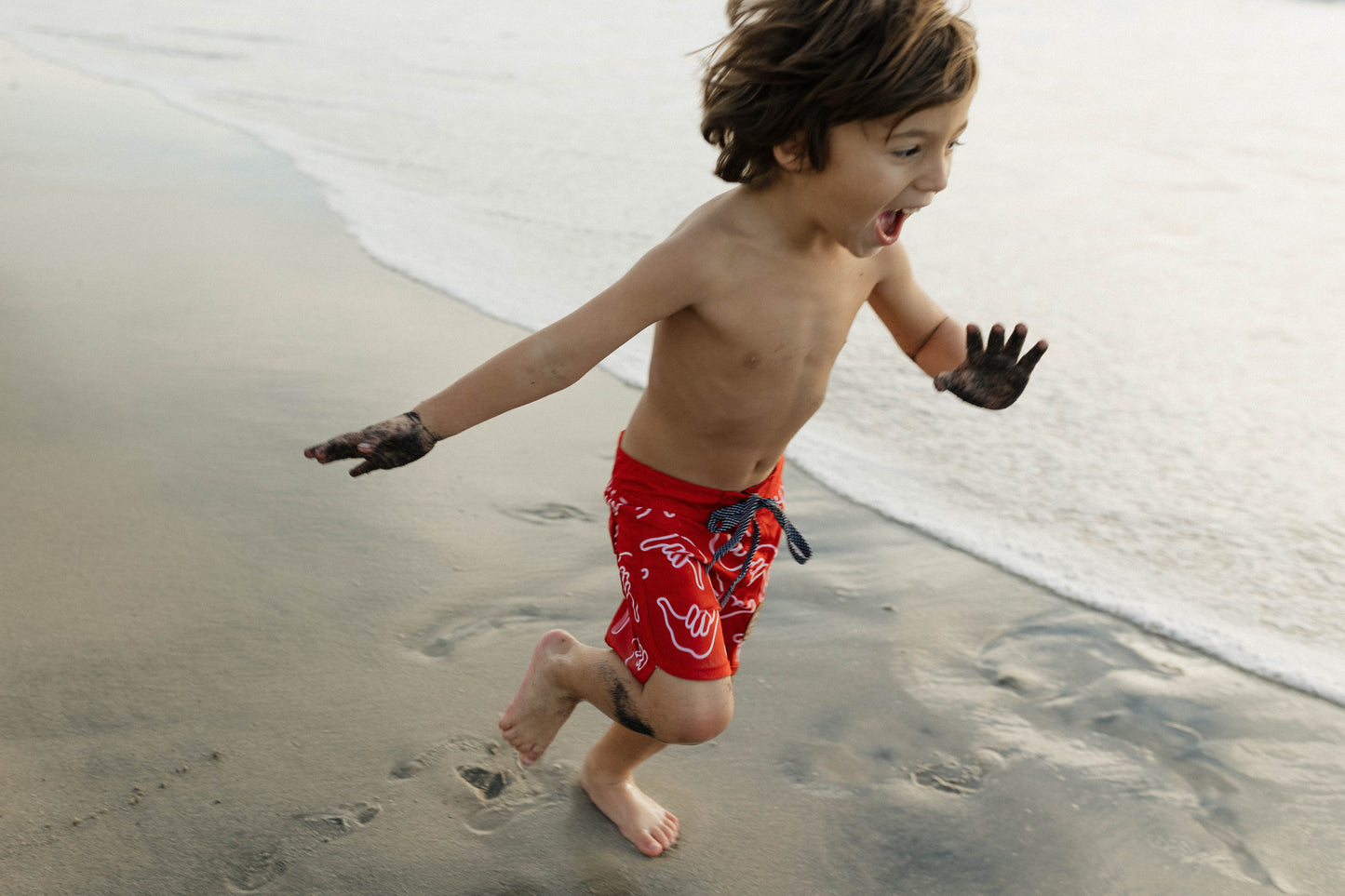 Retro Red Shaka Boardshorts