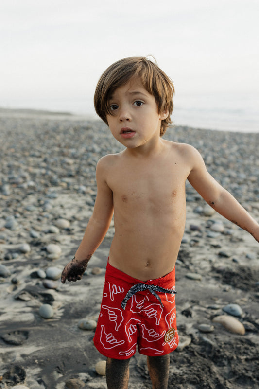 Retro Red Shaka Boardshorts