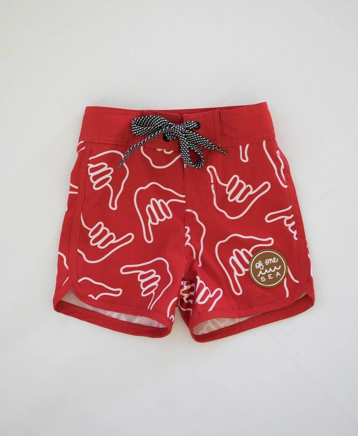 Retro Red Shaka Boardshorts